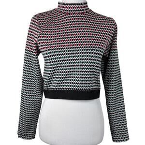 Fabletics Camryn Houndstooth Seamless Crop Top, Size XL